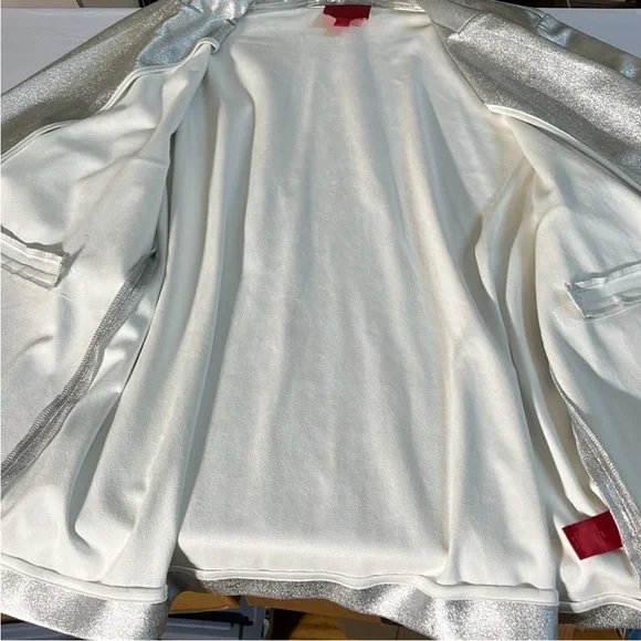 Jennifer Lopez JLO size Medium silver metallic double breasted blazer - Picture 7 of 14